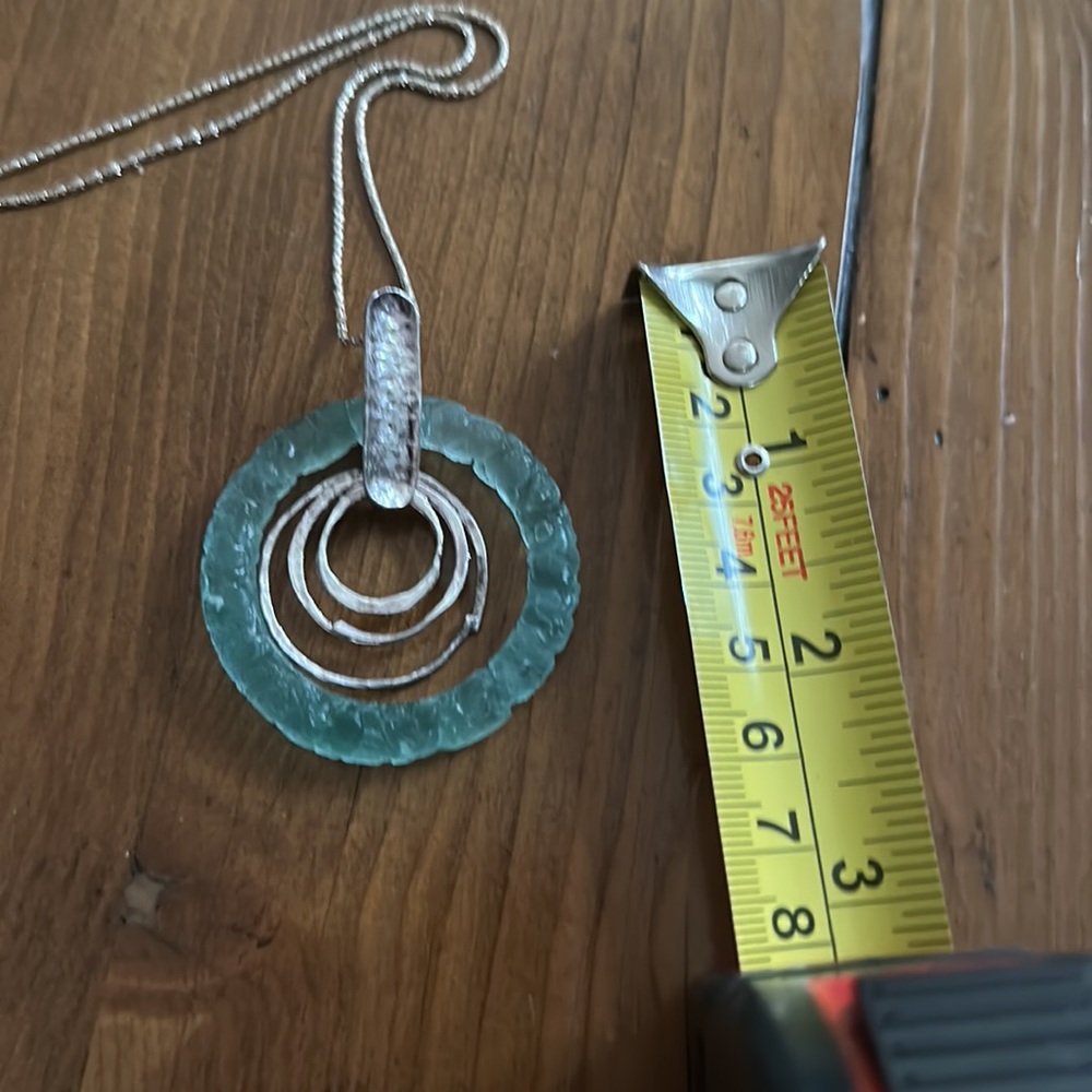 Roman Glass Sterling necklace - Picture 4 of 10